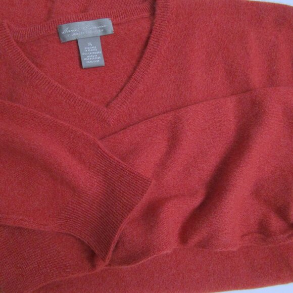 XL Mens Red CASHMERE V Neck Pullover Sweater NWOT Daniel Cremieux France - Picture 9 of 10